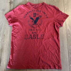 AE American Eagle Men's Vintage SS Graphic Tee Athletic Fit Medium Red‎